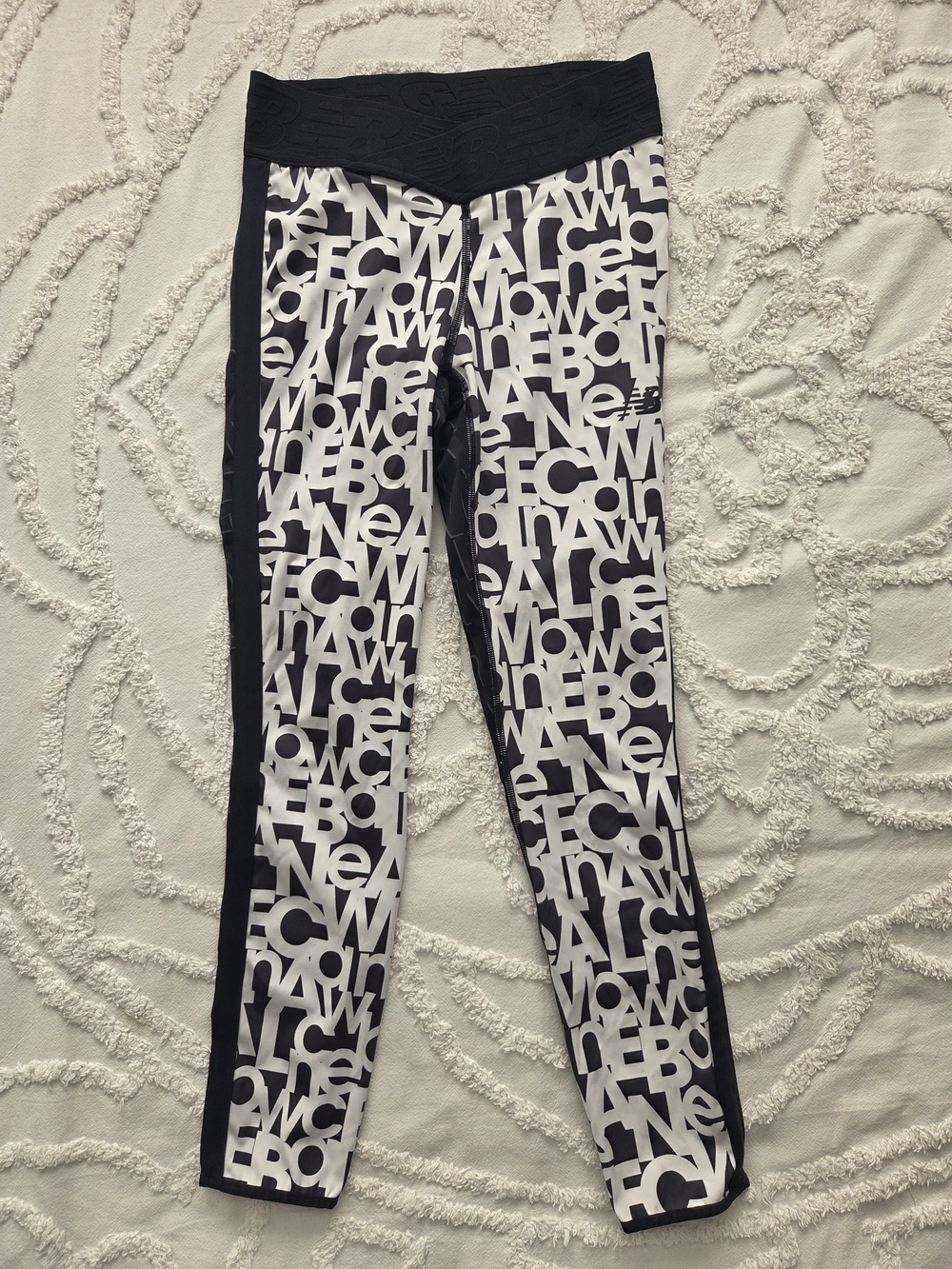 New Balance Black & White Graphic Kids Leggings